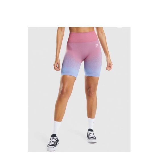 GYMSHARK ADAPT OMBRE SEAMLESS BIKERS SHORTS EUC - Picture 4 of 4